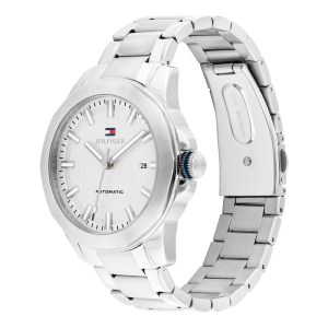 Aνδρικό ρολόι Tommy Hilfiger 1710695 Automatic από ανοξείδωτο ατσάλι με ασημί μπρασελέ.